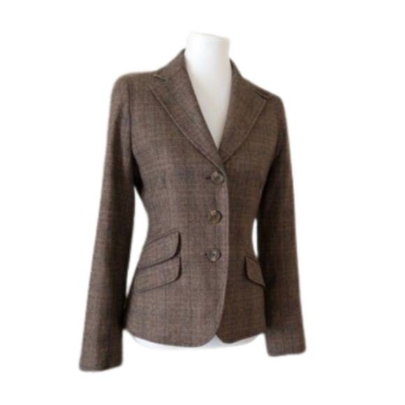 Vince Wool Cashmere Glen Check Blazer – Women’s Size 8 Tailored Jacket - Picture 1 of 6